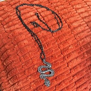 Kenneth Jay Lane Women’s Black and Silver Snake Necklace